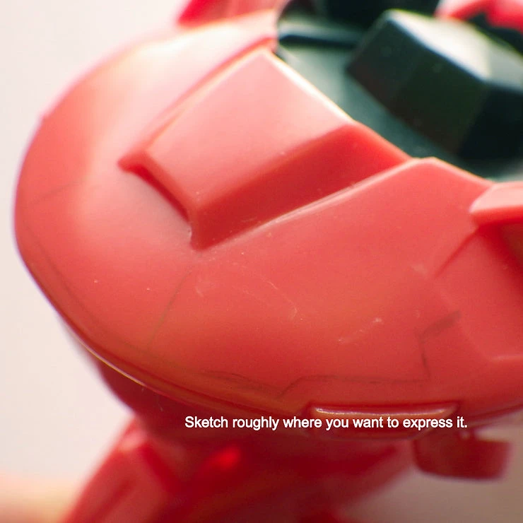 Gunprimer PLG2 Panel Line Guide Curved Line 3mm (1 Sheet) - Image 5