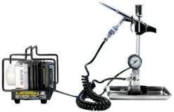 Bandai PS306 L5 Compressor W/ PS290 Airbrush And PS243 Regulator IV, GSI Airbrush