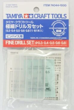STEVENS Tamiya 74044 Craft Tools - Fine Drill Set (0.3/0.4/0.5/0.6/0.8)