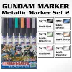 Bandai GMS125 GUNDAM MARKER METALLIC SET 2 (SET OF 6)